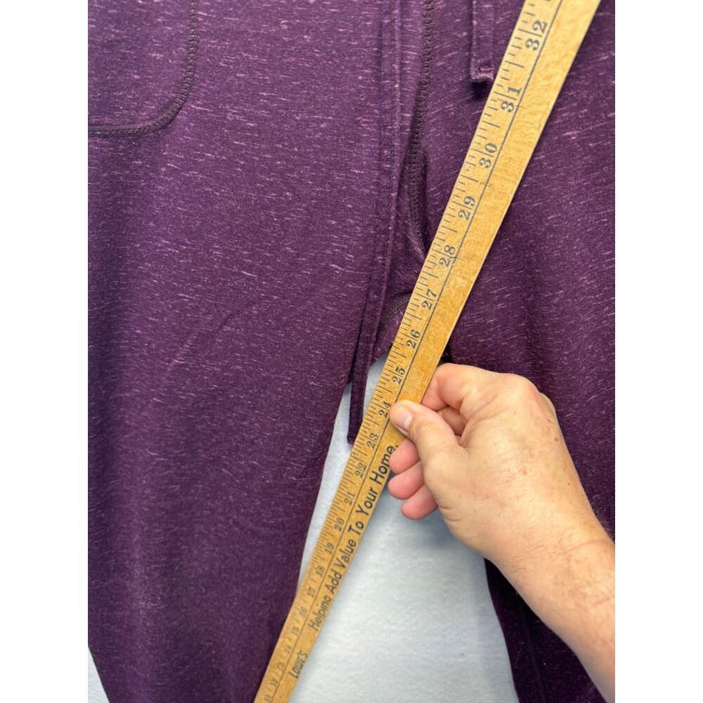 Womens Heathered Purple Jogger Pants Drawstring Waist Pockets Knit Loungewear - Picture 7 of 11